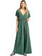Women's Short-sleeved One-piece Suit Forest Green