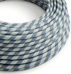 Cablu textil albastru-bleu Vertigo Hd dungi rotunde 3x0.75 Creative Cables 150184 Cubalux 150184 albastru