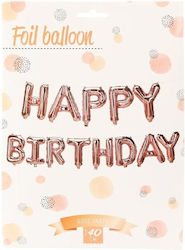Μπαλόνι Ροζ Χρυσό 26εκ. Happy Birthday