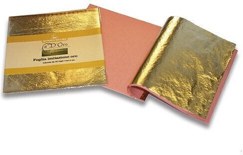 Borma Wachs Cdo66o06 Imitation Gold-Silver-Bronze Leaf Imitation Metal Gilding Sheets Gold "2.5" 25 Sheets 14*14cm