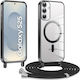 Erbord Electro Задна корица Силикон с Каишка Черен (Galaxy S25)