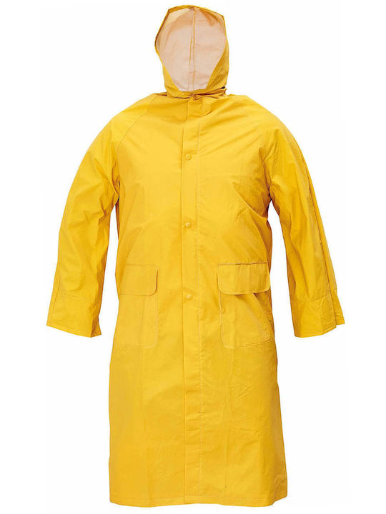 Trench impermeabil din PVC-poliester, galben fl...