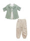 Set pentru copii cu pantaloni Vară 3buc Olive