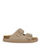 Noelle Δερμάτινα Γυναικεία Ανατομικά Σανδάλια Dark Beige