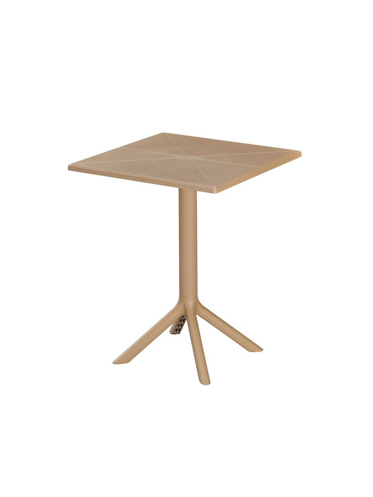 Outdoor Dinner Polypropylene Table Cappuccino 60.5x60.5xcm