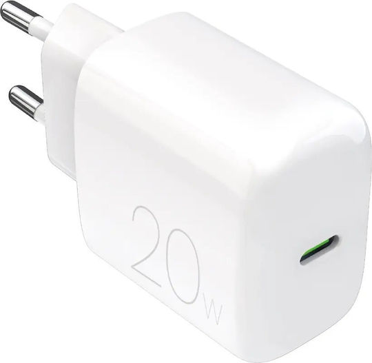 Puro Charger Without Cable with USB-C Port 20W Whites (Prolite)