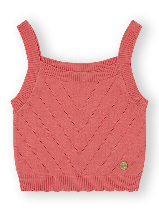 Kinder-Crop-Top Ärmellos Rosa-Koralle