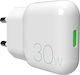 Puro Φορτιστής Χωρίς Καλώδιο GaN με Θύρα USB-C 30W Power Delivery Λευκός (Slimpro)