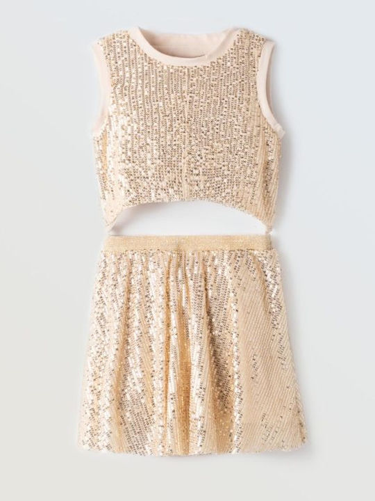 Evita Rochie pentru fete cu Paiete Gold