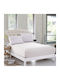 Pucioasa Cearșaf King Size cu Elastic 180x200+25cm. Alb
