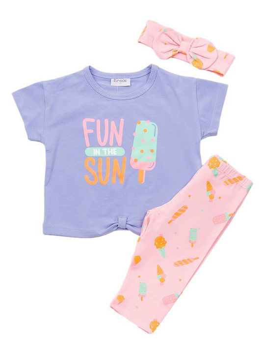 Trax Kids Set with Lilac Leggings 3 Pieces