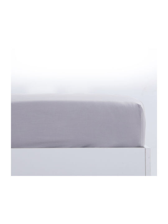 Nef-Nef Homeware Nautica Coast Σεντόνι Υπέρδιπλο με Λάστιχο 160x200+35εκ. Silver