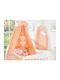 Bobono Mückennetz Kinderbett aus Tüll Orange Peach Heart