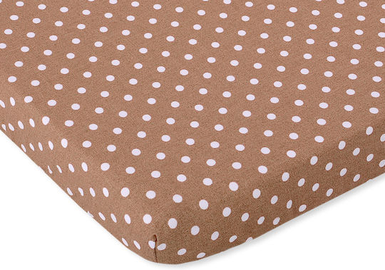 Bobono Бебешки Чаршаф За Количка Памук Точки Кафяв 60x120бр