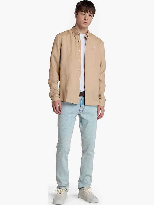 Timberland Mill Линена Риза със Slim Fit Кройка в Бежово