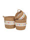 Iliadis Set Dekorative Körbe Rattan Weiß 32x29cm 3 Stück