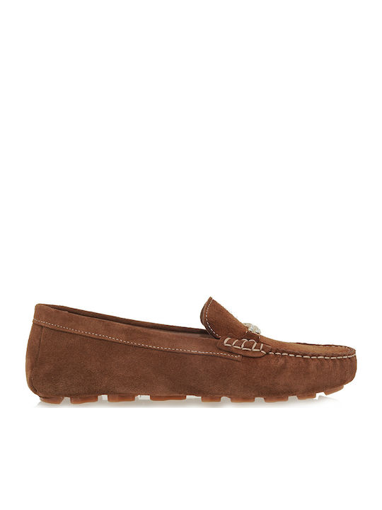 Δερμάτινα Γυναικεία Loafers σε Ταμπά Χρώμα