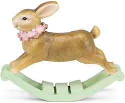 Osterdekoration Hase auf Schaukelstuhl 16 cm Gold