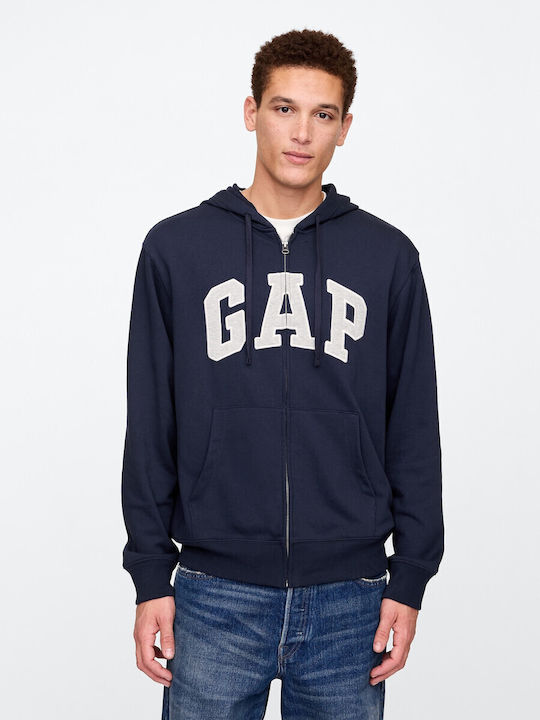 GAP Суитшърт с Качулка Tapestry Navy