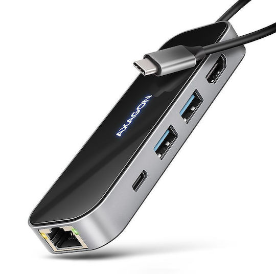 Axagon USB-C Dockingstation für Laptops mit HDMI 4K PowerDelivery Ethernet Schwarz