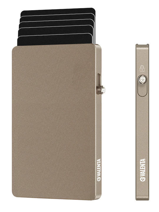 Herren Geldbörse Karten mit Slide-Mechanismus Beige