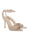 Fabric Sandals with Strass Gold