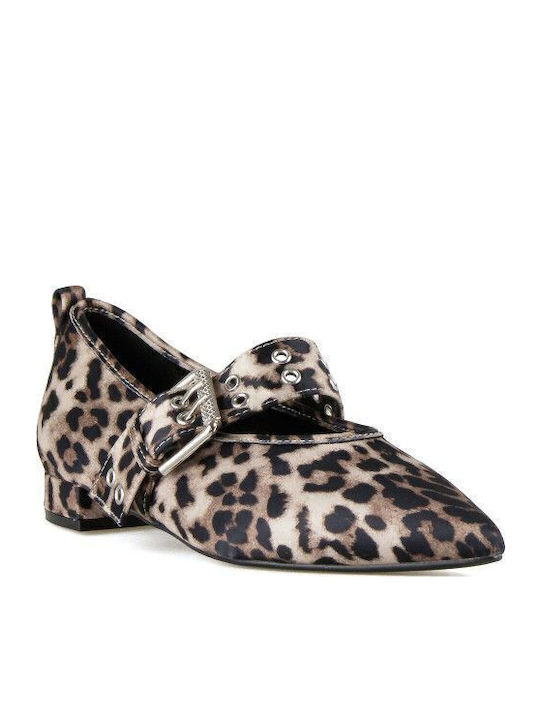 Leopard Ballerinas With strap Multicolour