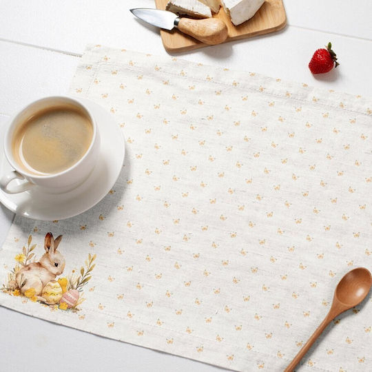 Pasta Plate Support 35x45cm Set 4 Pieces Made Cotton Club Cotton Ginny Rabbits Butterflies
