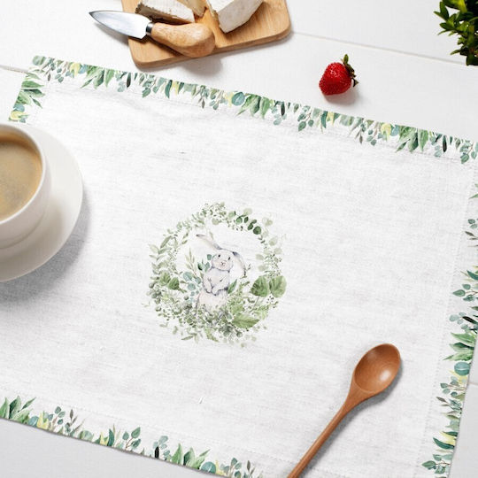 Pasta Plate Support 35x45cm Set 4 Pieces Made Cotton Club Cotton Gizmo Rabbits