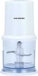 Hausberg Hb-4502ab Electric Food Processor 400w 1 Speed Setting 500 Ml Plastic Bowl Knife 2 Stainless Steel Blades White