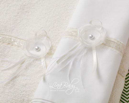 Lina Baby Set Tauföldecken Ecru 2 Stück