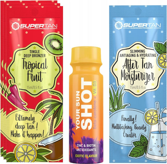 Supertan Tropical Fruit 3x 15ml Strong Tingle Bronzer + Freebies