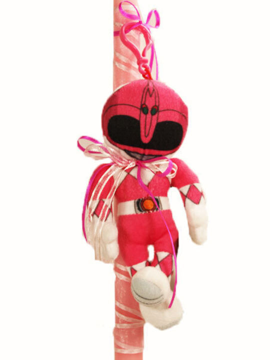 Λαμπάδα Power Rangers Στρογγυλή Ροζ Λαμπάδα Power Rangers Στρογγυλή Ροζ