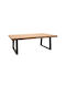 Rectangular Central Coffee Table Miles from Solid Brown Wood W115xD60xH45cm