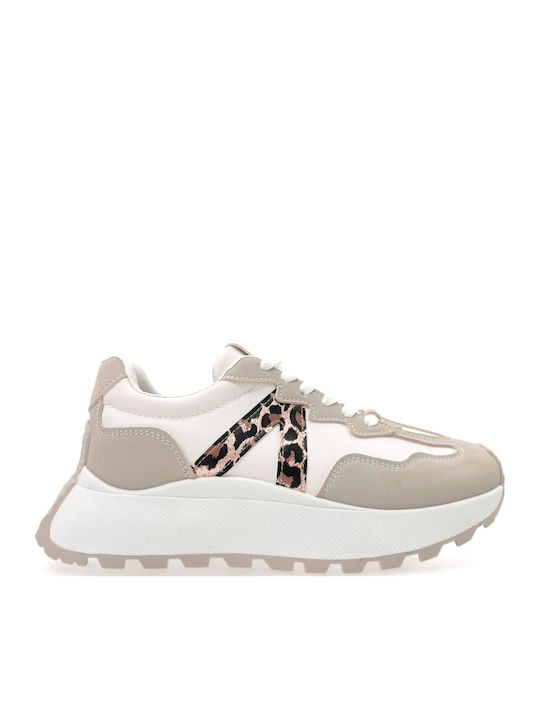 Damen Flatforms Sneakers White / Beige