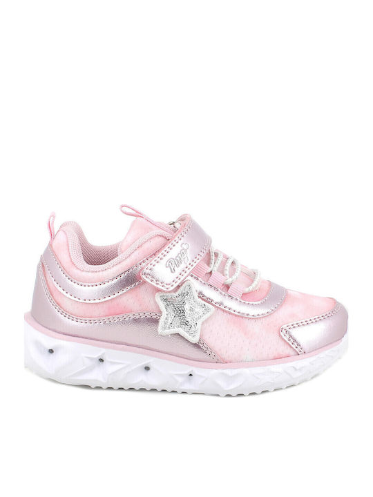 Kinder Sneakers mit Klettverschluss & Lichtern Rosa
