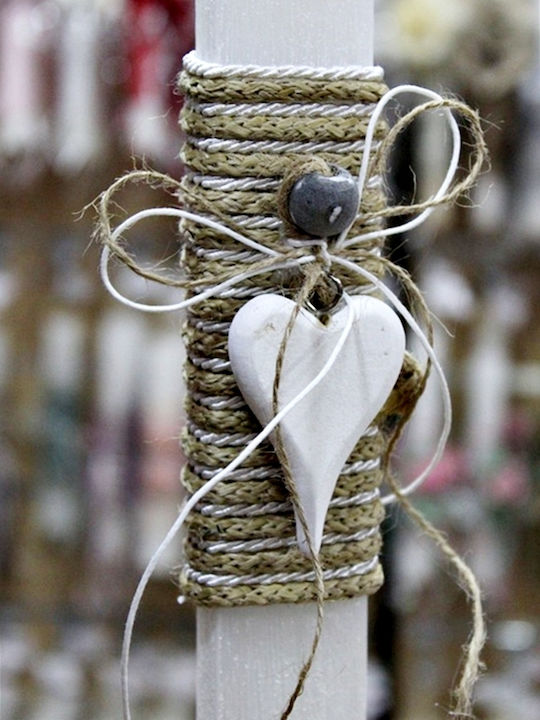 Easter Candle Round White
