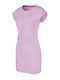 Sommer Mini Sportliches Damenkleid Kurzärmelig Rosa