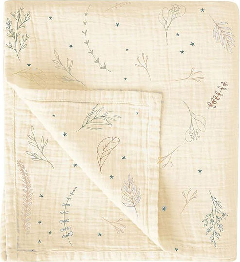 Bimbidreams Botanic Λαβέτα Ώμου από Μουσελίνα Εκρού 120x120εκ.