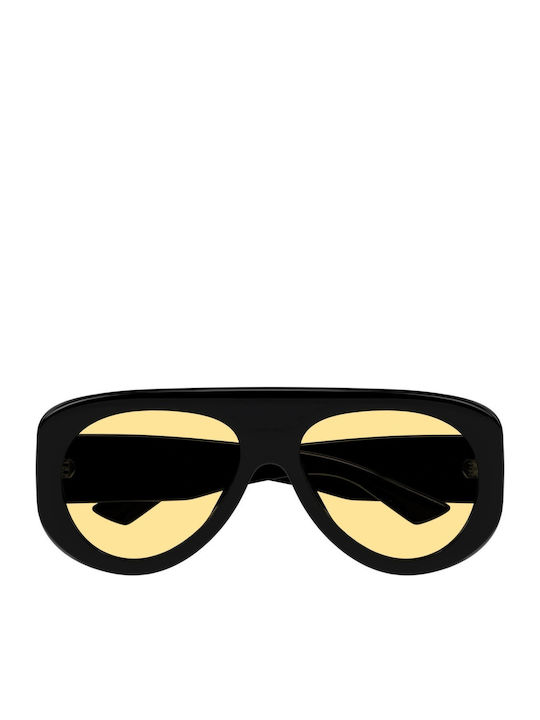 Bottega Veneta Unisex Sunglasses with Black Plastic Frame and Yellow Lens BV1362S 005