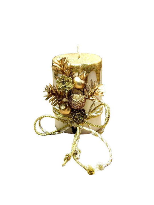 Gerakis The translated Liquid template in German language: Weihnachtskerzen & Kerzenständer Kerze Gold 10x6.5cm.