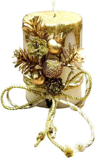 Gerakis Christmas Gold Candle 10x6.5cm