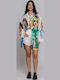 Damen Hemd White Druck