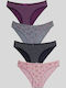 R1500 Βαμβακερά Damen Slip MultiPack Colorful