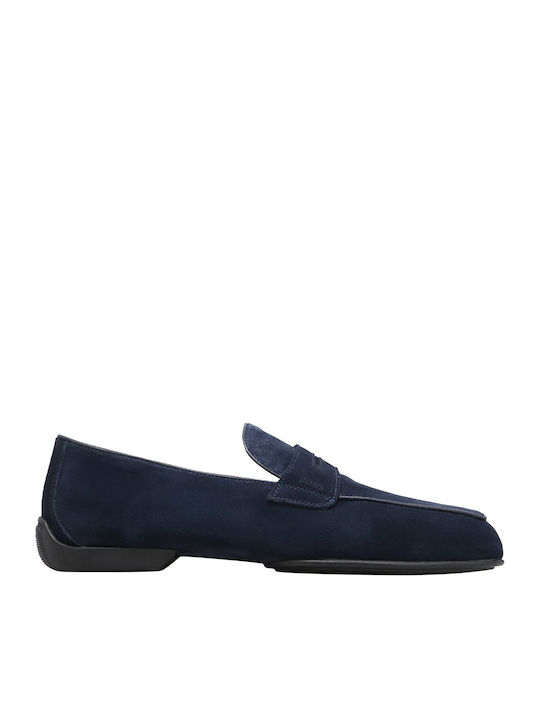 Boss Shoes Δερμάτινα Ανδρικά Loafers σε Μπλε Χρώμα