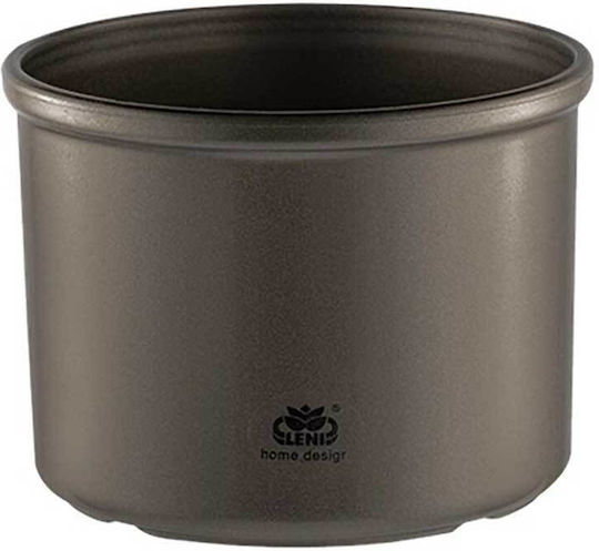 Leni Design Γλάστρα Πλαστική Dark Silver 13x13εκ.
