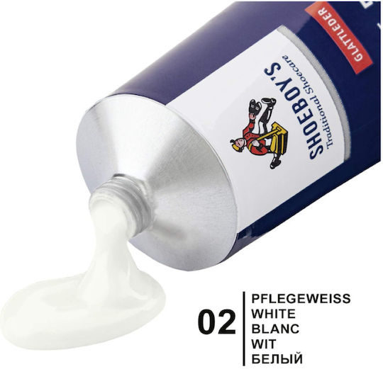 Shoeboy's Ledercreme 75ml 02 Weiße Lederfärbecreme Tube Schwamm Weiß