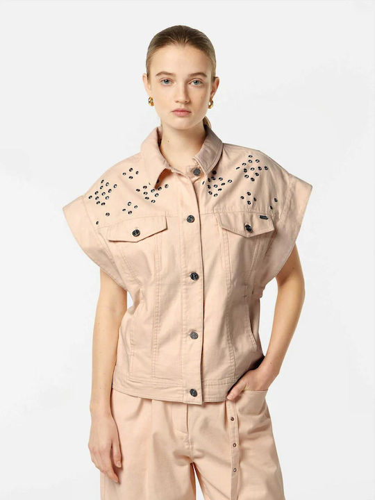 Scotch & Soda Αμάνικο Μπουφάν Εκρου