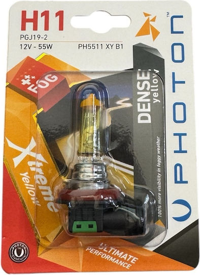 Photon Lamps Car & Motorcycle Xtreme H11 Halogen Yellow 12V 55W 1pcs PH5511XY