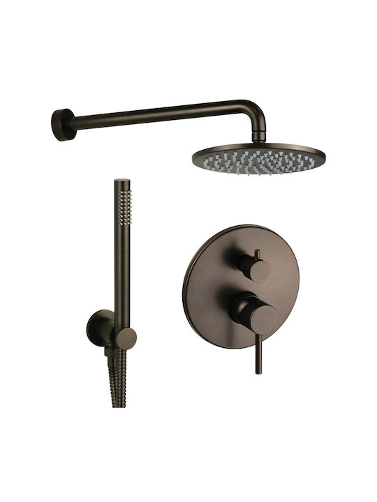 Set de Baterie de Duș Îngropată cu Două Ieșiri Hot Brown Mm4 Interflex 088002
